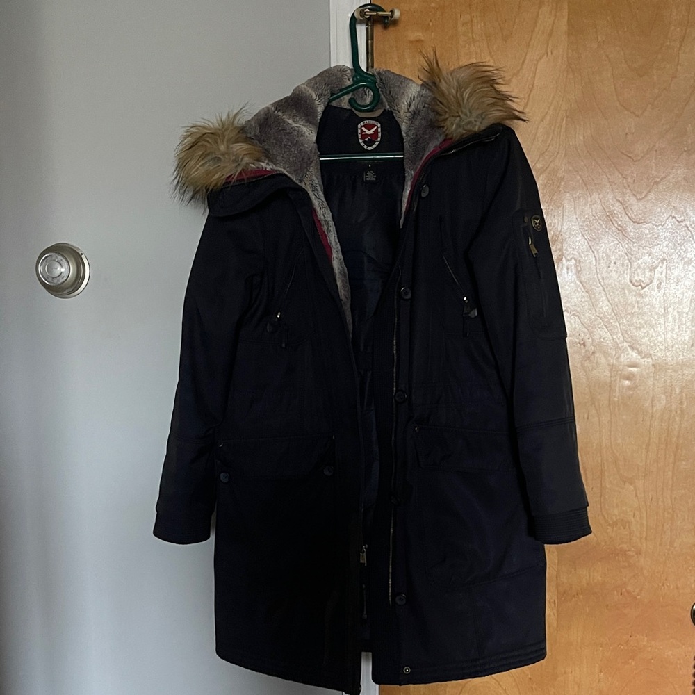 Madison Black Ski & Snow Jacket with Fur Trim